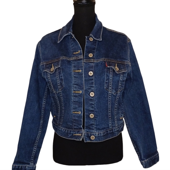 Levi's Jackets & Blazers - Levi's Dry Goods Cropped Denim Jean Jacket Women's Sz Medium VTG